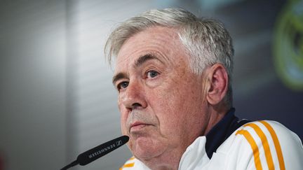 Carlo Ancelotti en conférence de presse à Madrid, le 13 mai 2025