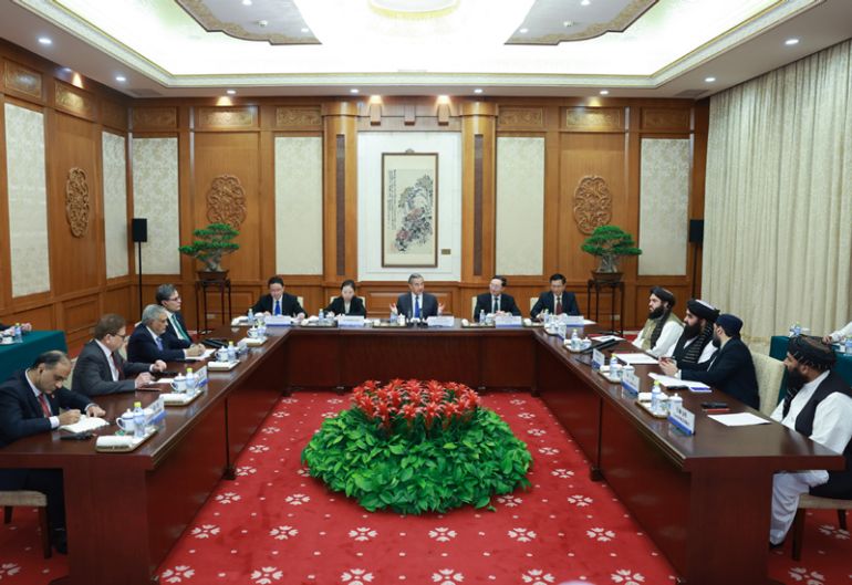 Ministres des Affaires étrangères de Chine, Pakistan et Afghanistan à Pékin, 21 mai 2025