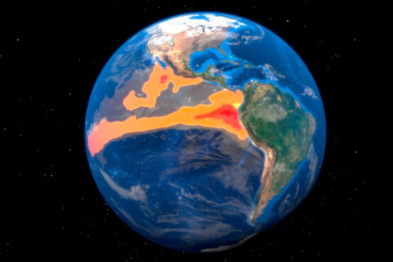 Phénomène El Niño affectant le Pacifique tropical avec impacts climatiques mondiaux