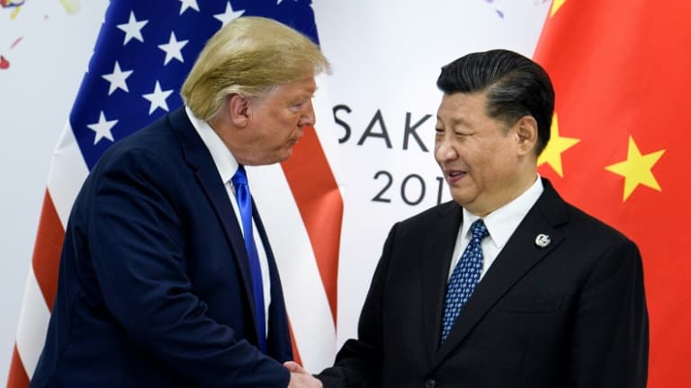 Donald Trump et Xi Jinping lors d'une rencontre du G20 à Osaka en 2019