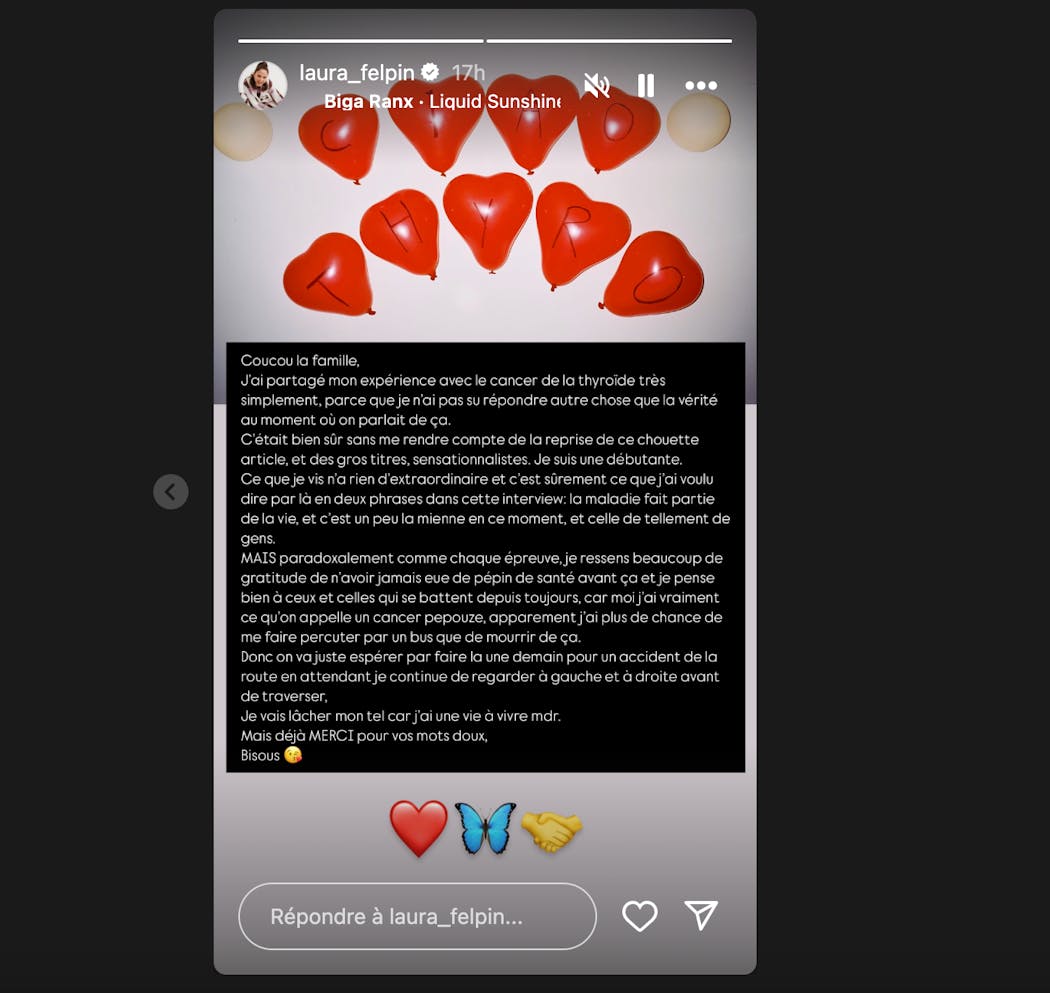 Story Instagram de Laura Felpin