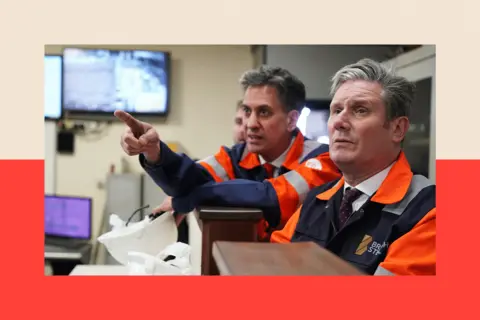 Keir Starmer and Ed Miliband visit the British Steel manufacturing site