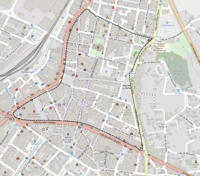 Plan de la Zone de Basses Émissions de Torrelavega.