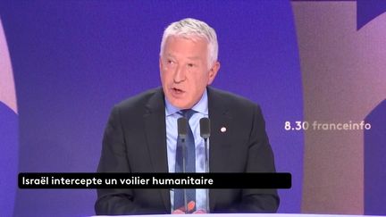 Philippe Ballard, porte-parole du RN et député de l'Oise, était l'invité du '8h30 franceinfo', lundi. (FRANCEINFO / RADIO FRANCE)