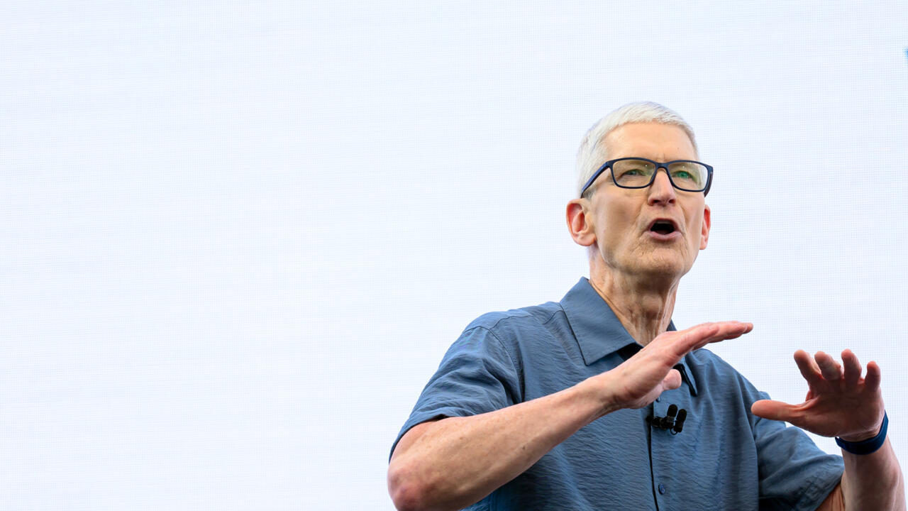 Le patron d'Apple Tim Cook, le 9 juin 2025 à Cupertino, en Californie
