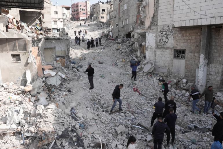 Destruction de maisons dans le camp de réfugiés de Nur Shams en Cisjordanie