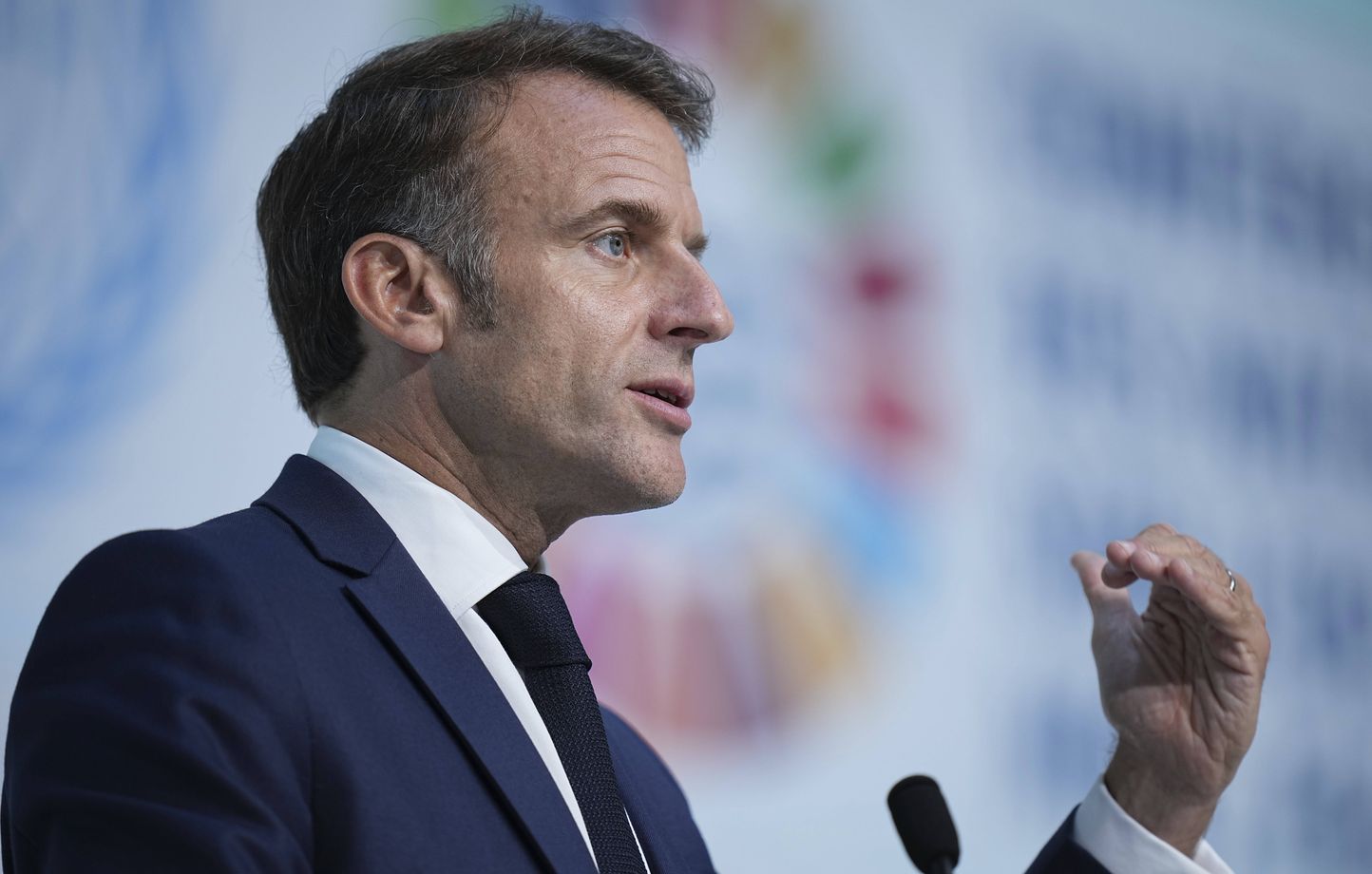 Emmanuel Macron lors de la conférence sur les océans à Nice