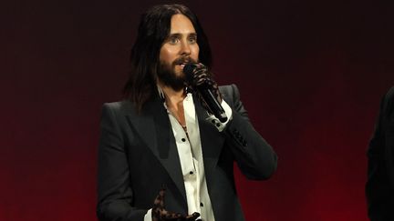 L'acteur et chanteur américain Jared Leto, le 3 avril 2025 à Las Vegas, dans le Nevada (Etats-Unis). (VALERIE MACON / AFP)