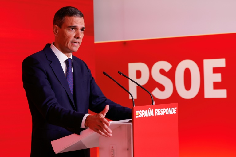 Pedro Sánchez lors d'une déclaration officielle