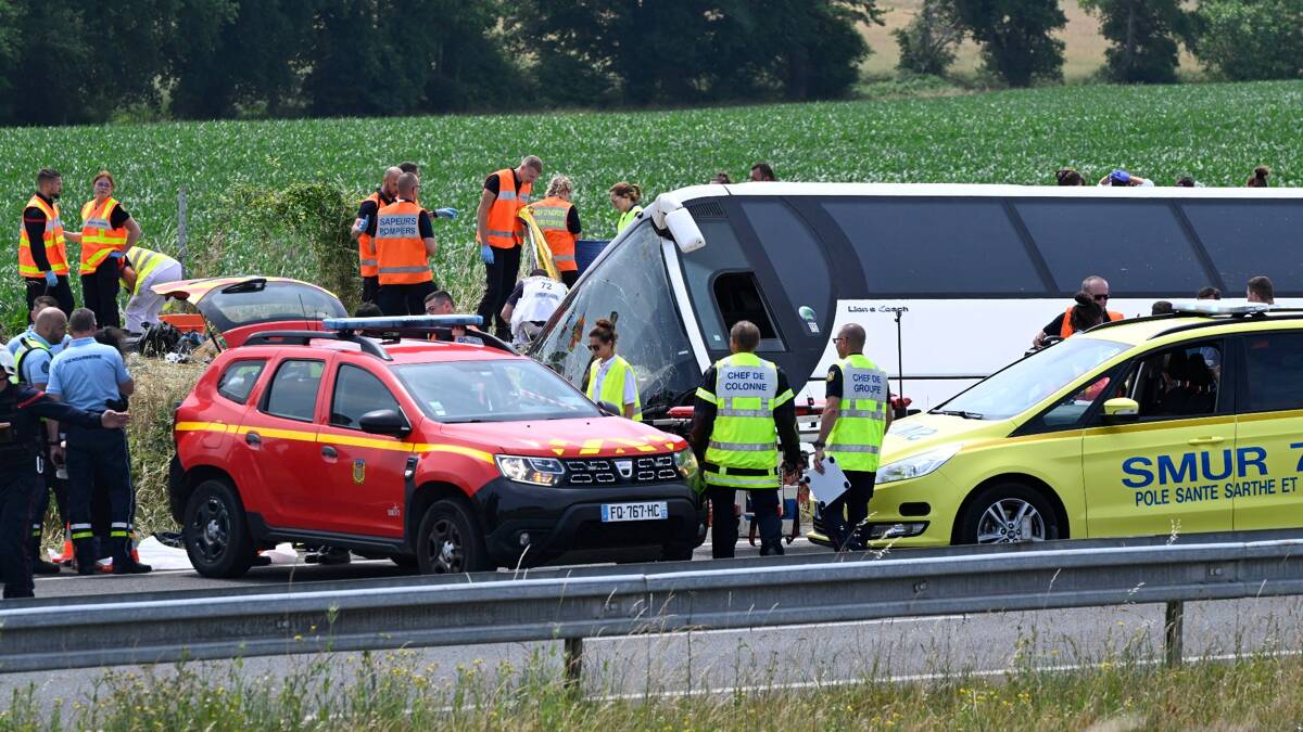 Accident autocar sur l'A81 dans la Sarthe