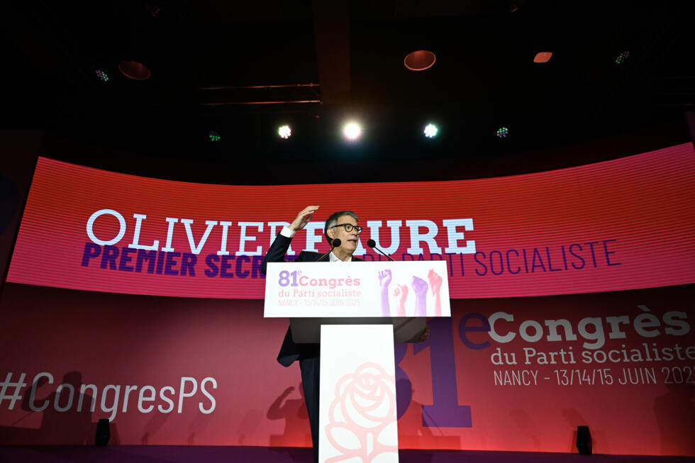 Olivier Faure lors du congrès du PS, le 15 juin 2025 à Nancy