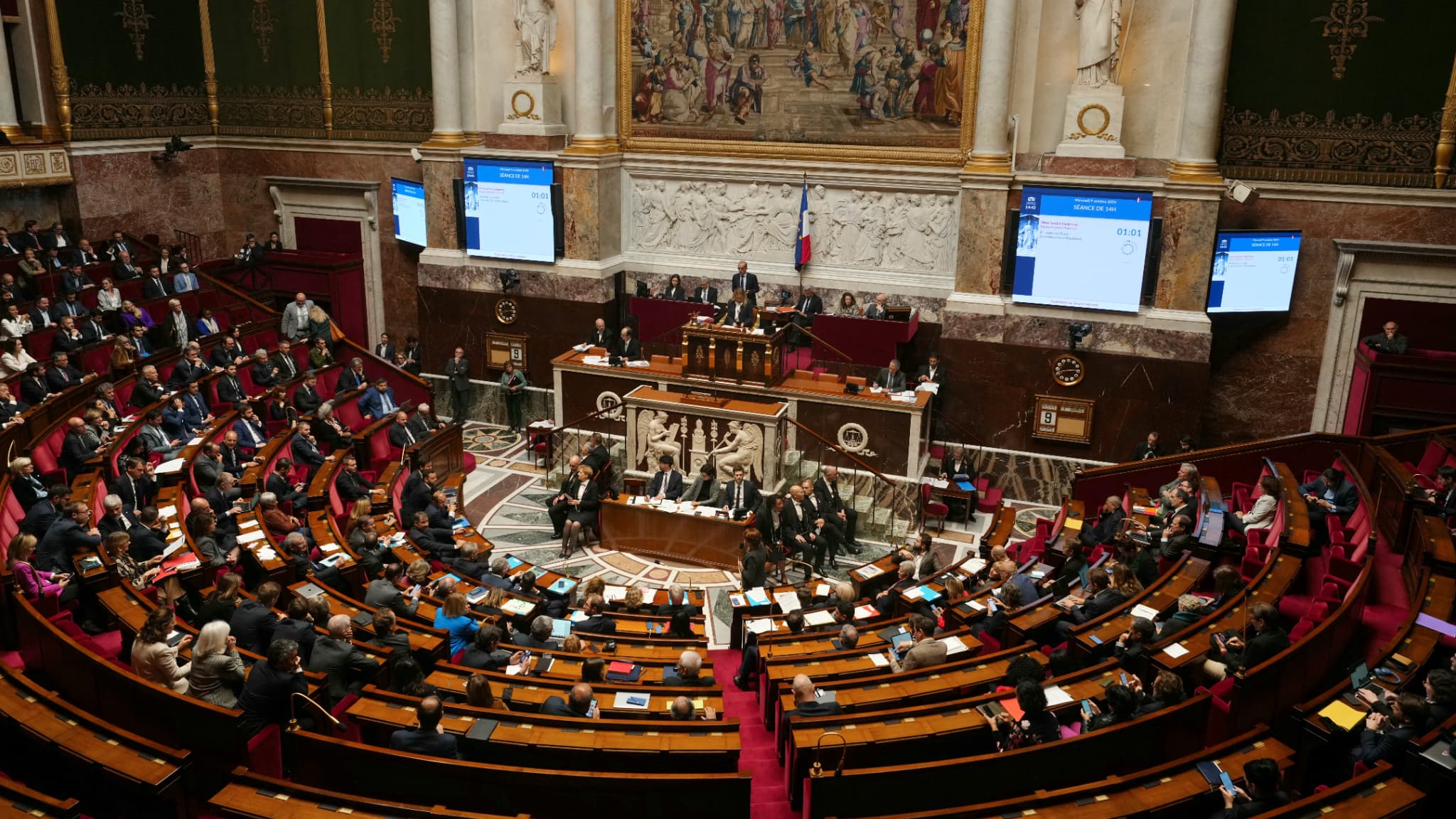 L'hémicycle de l'Assemblée nationale lors d'une séance cruciale