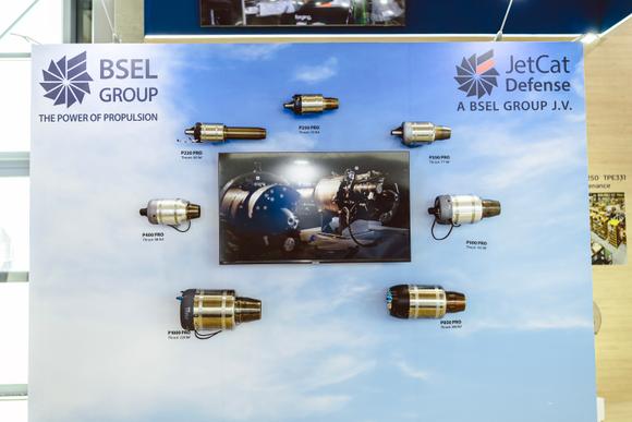 Le stand Jet Cat, au Bourget, le 14 juin 2025.