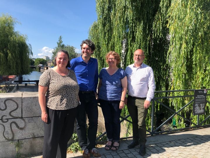 Lucile Koch, Morvan Le Gentil, Valérie Faucheux et Laurent Hamon mènent la campagne des écologistes en vue des élections municipales à Rennes.