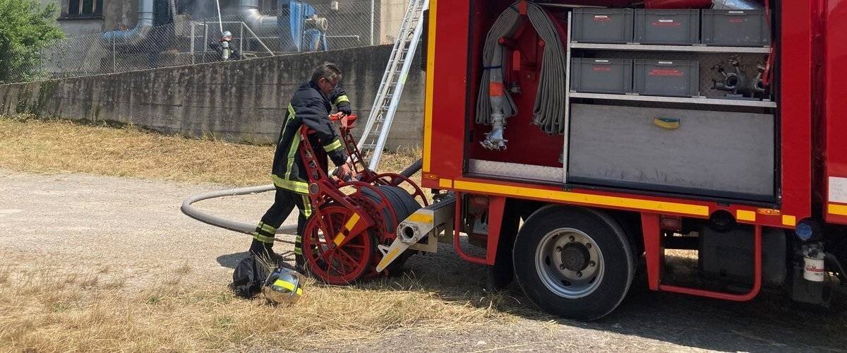 Les pompiers lors de l'intervention à Millau