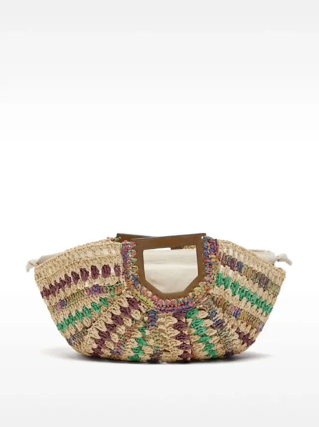 Sac à main multicolore effet raphia