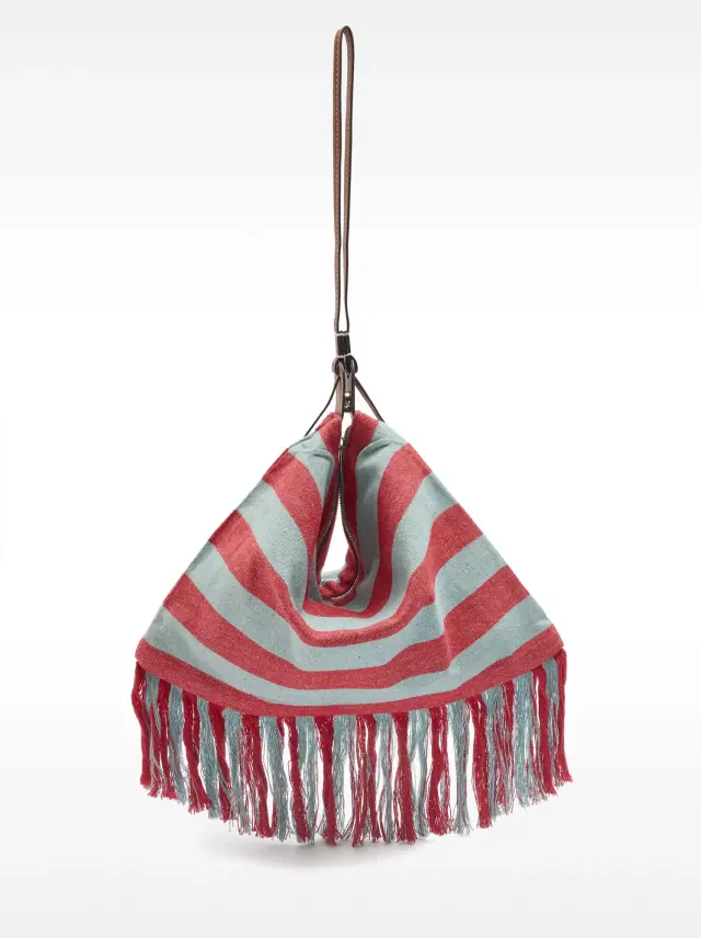 Sac à épaule en coton rayé