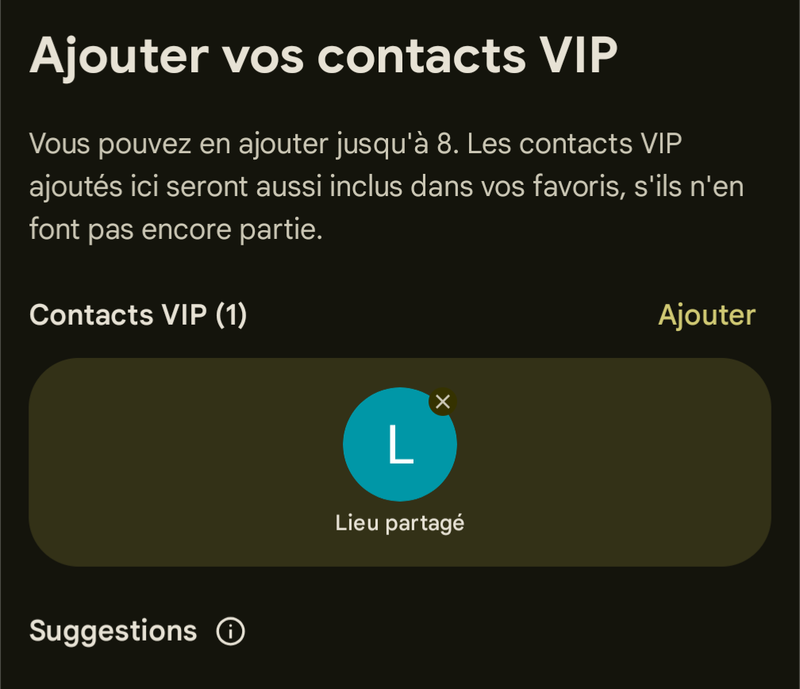 Ajout contacts VIP