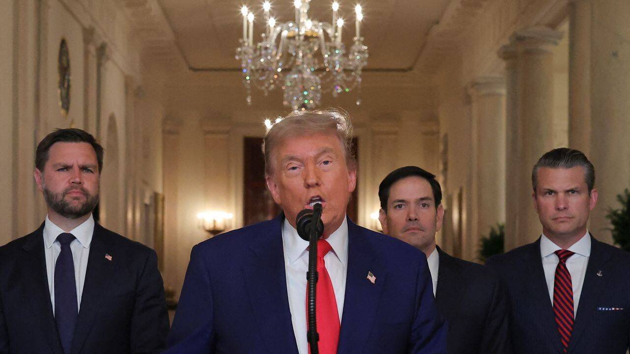 Donald Trump lors de l'annonce des frappes américaines en Iran