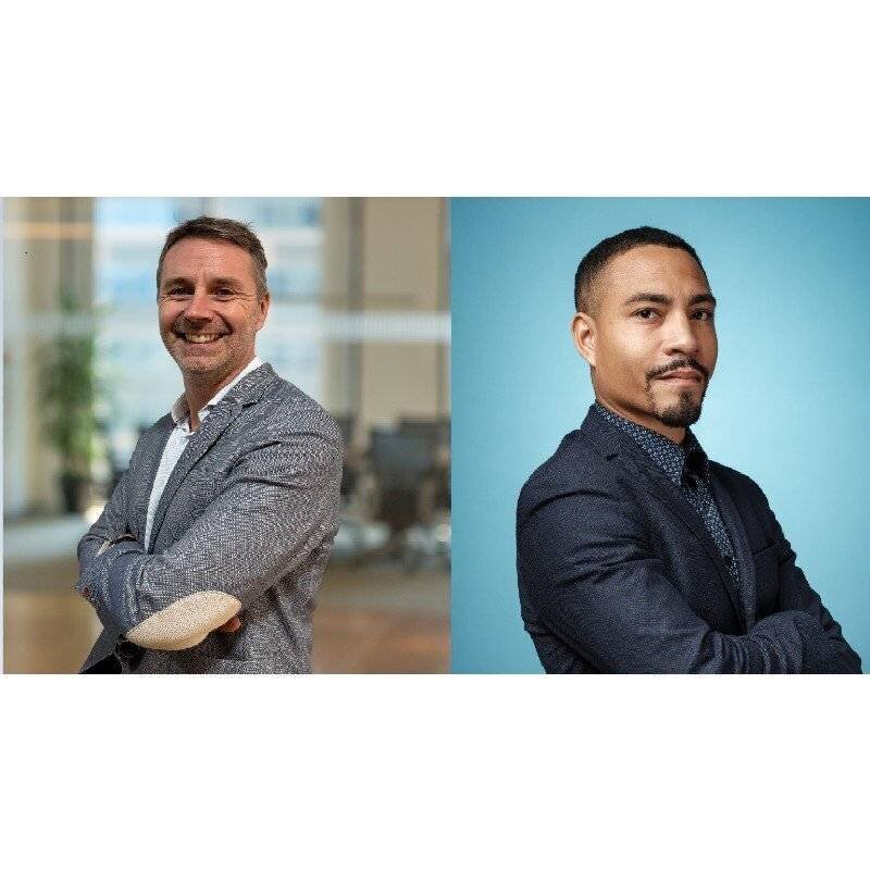 Arnaud Lefebvre (à gauche), le directeur commercial et marketing France de ReeVo, et Brice Leffe, le responsable channel de l'opérateur dans l'Hexagone. (Crédit photo : Reevo)