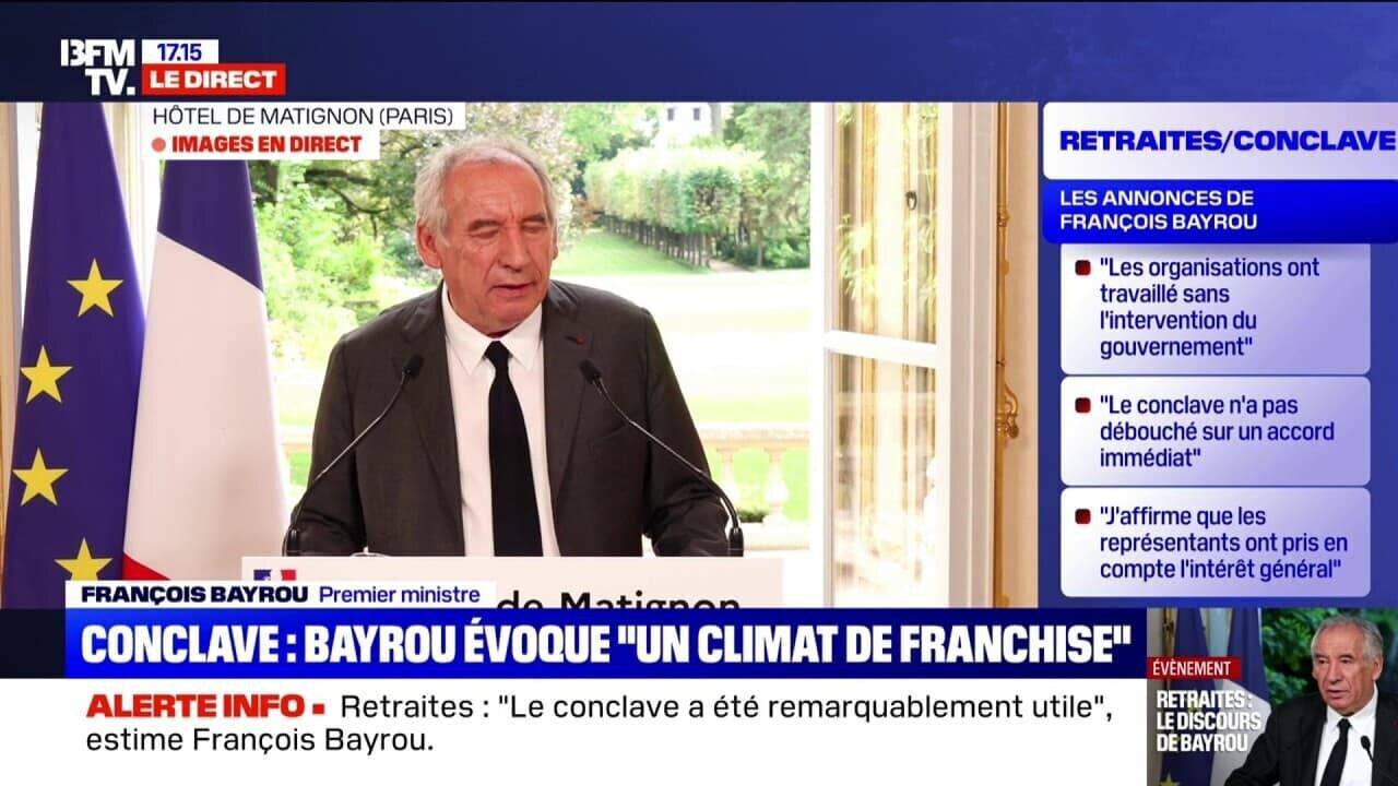 François Bayrou évoque une avancée décisive sur l'âge de départ à la retraite