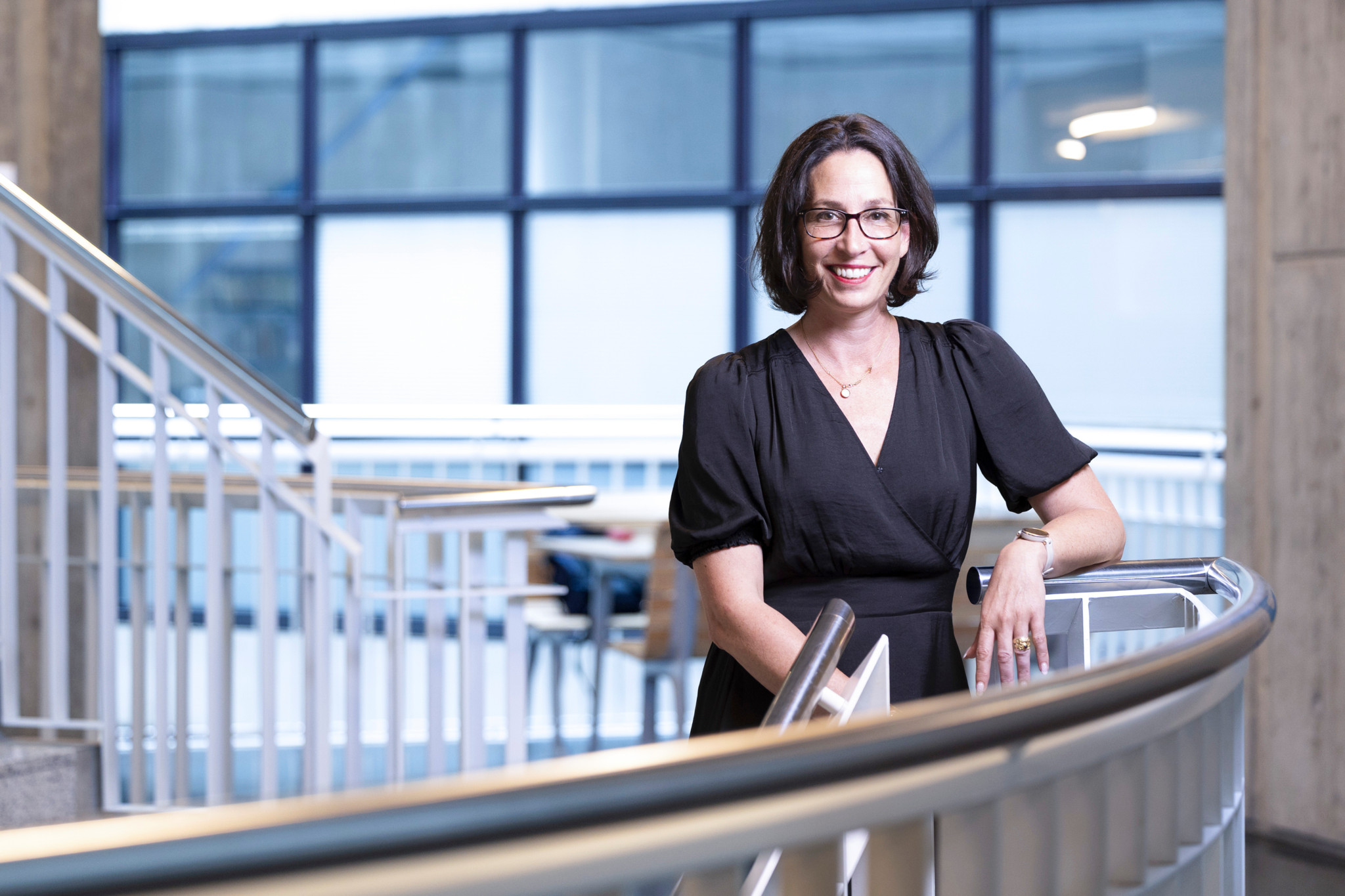 Anne-Christel Zeiter-Grau, dans les couloirs du bâtiment Anthropole de l’UNIL à Lausanne, le 27 juin 2025.