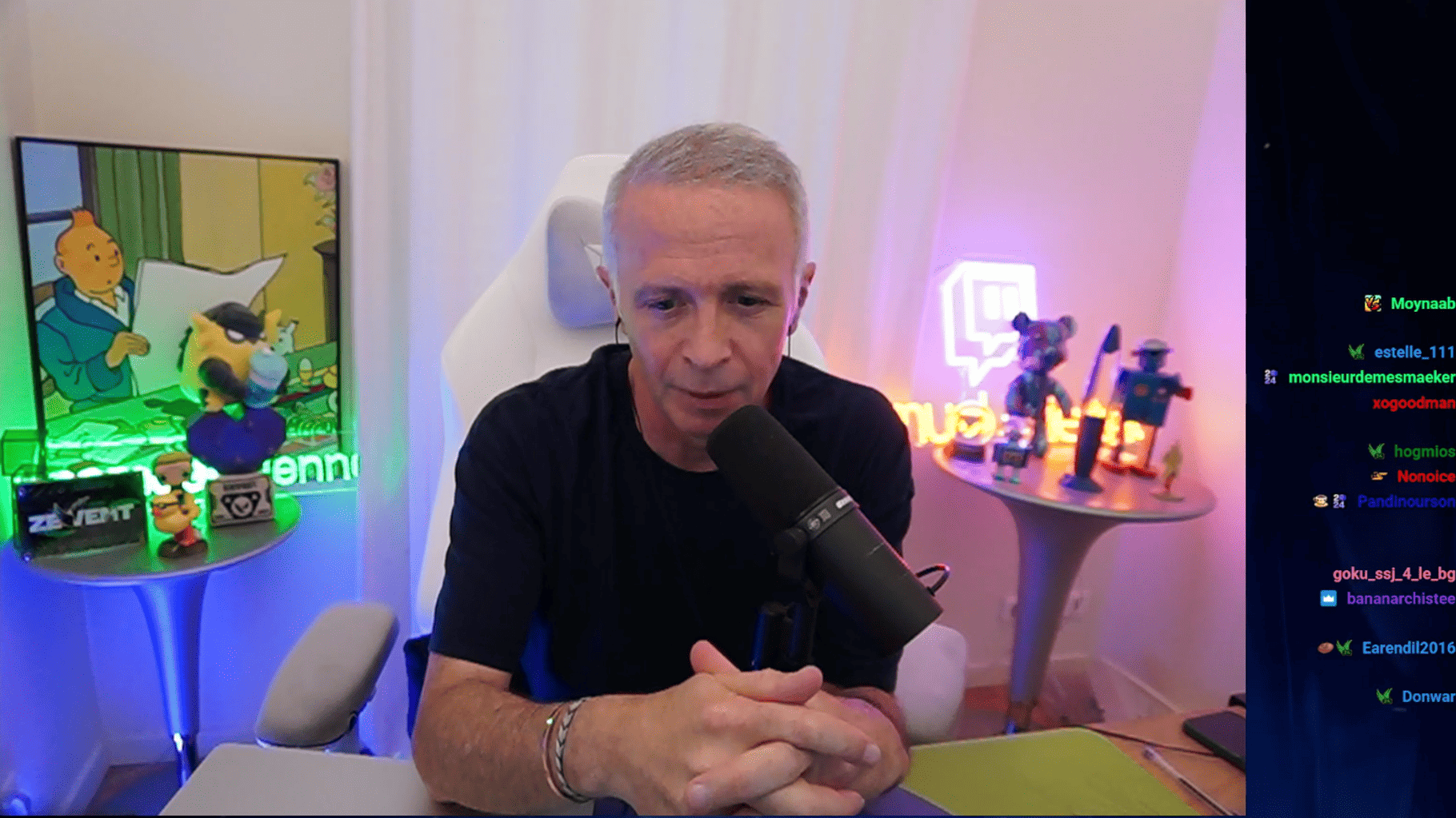 Samuel Étienne lors de son stream sur Twitch