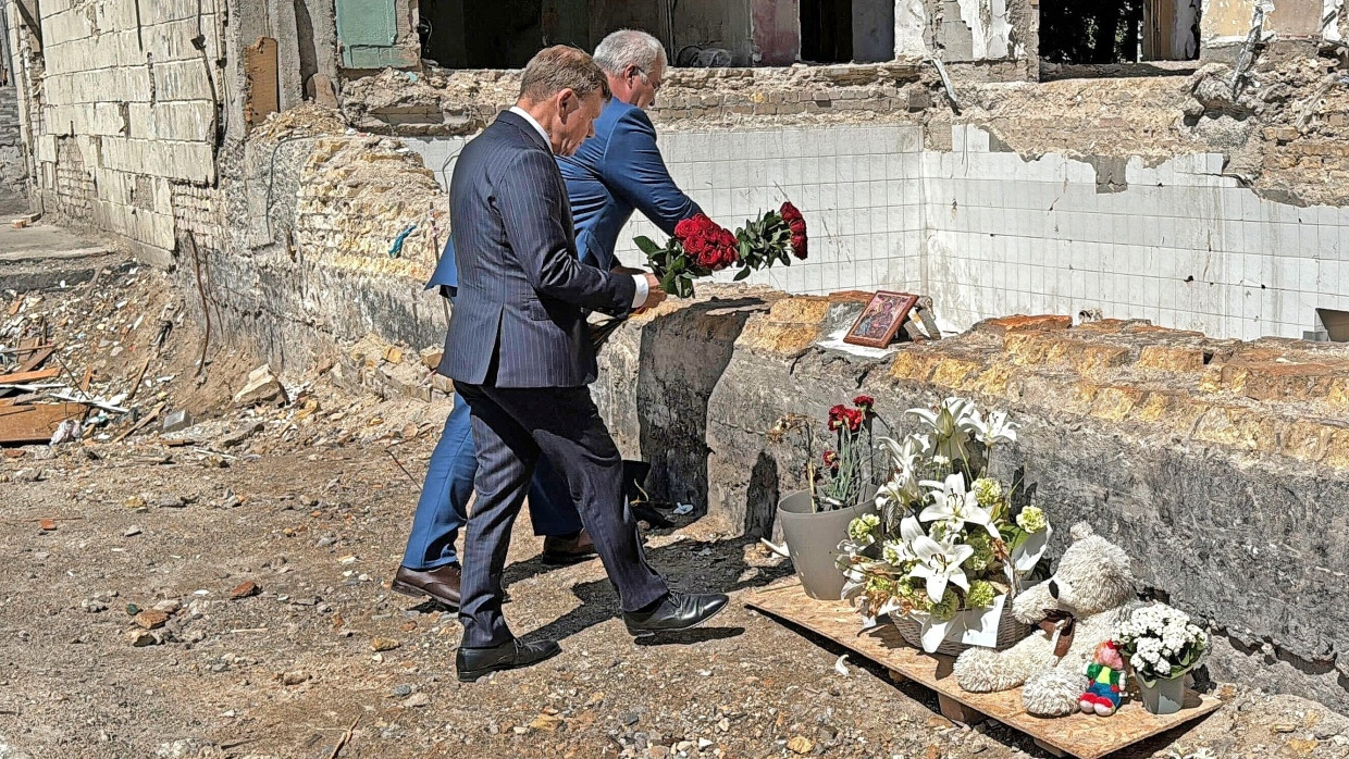 Destruction causée par les missiles russes à Kiew