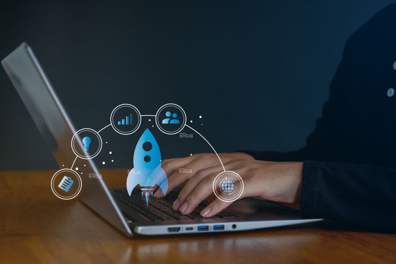 Lancement de projet entrepreneurial, concept startup