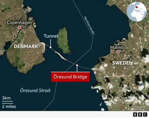 Carte du pont d'Öresund