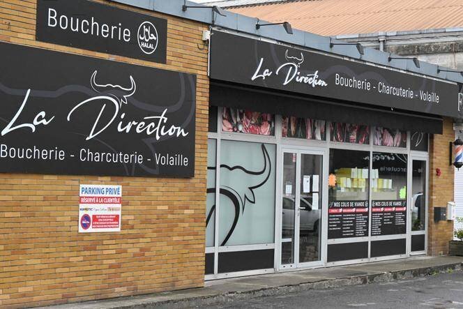 La boucherie La Direction, à Saint-Quentin (Aisne), fermée à la suite d’intoxications alimentaires dans la zone, le 23 juin 2025.