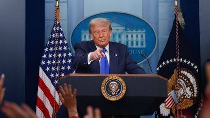 Donald Trump lors d'une conférence de presse à la Maison-Blanche