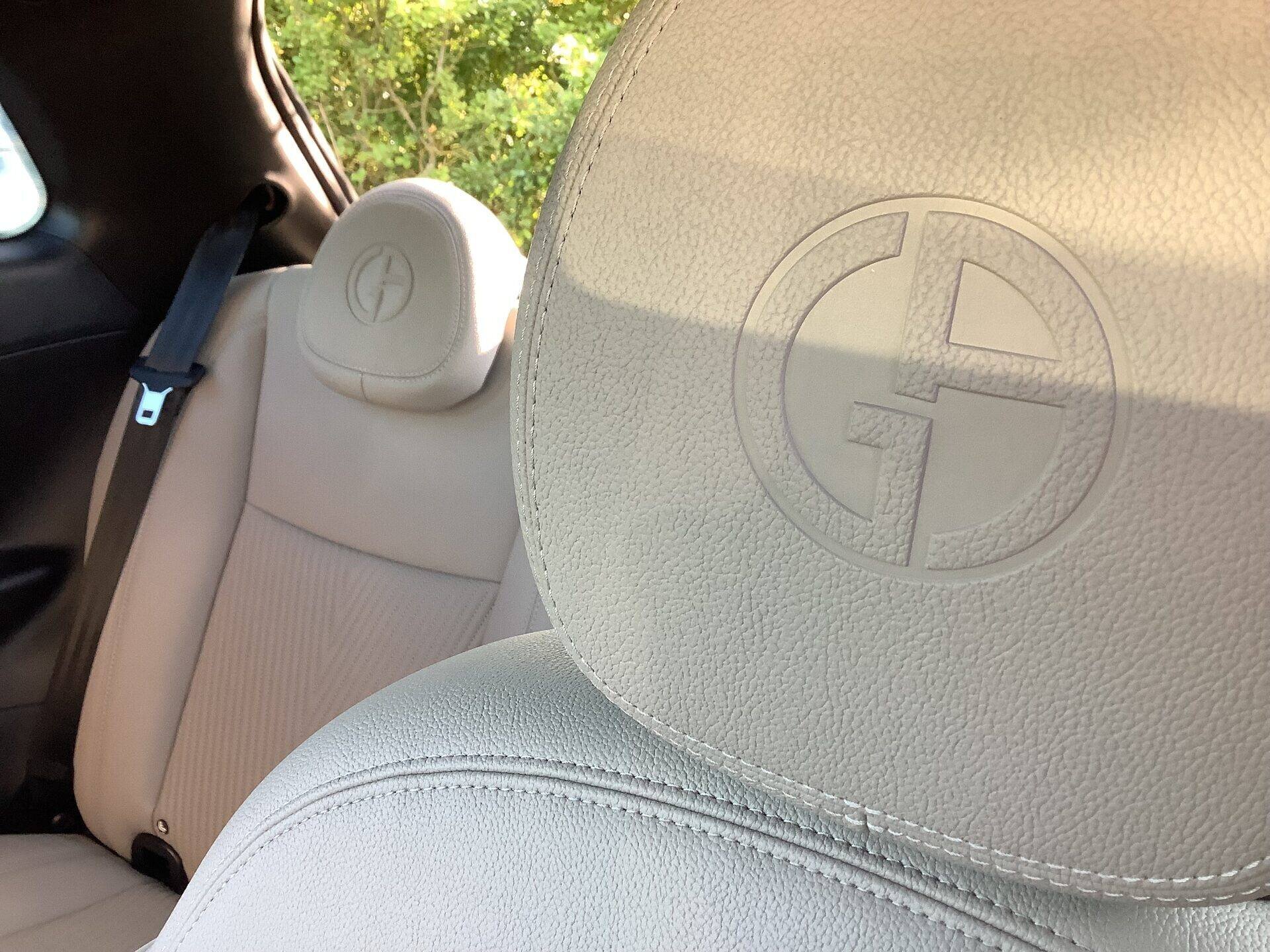 Grazie Giorgio: The GA logo adorns the light grey seats