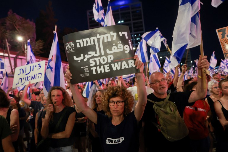 Manifestation contre le gouvernement Netanyahu et pour la libération des otages à Tel Aviv, juin 2024
