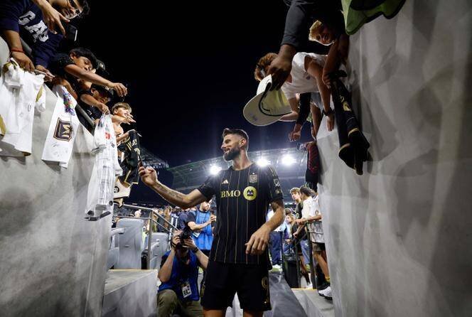 Olivier Giroud, lors de son dernier match avec le Los Angeles FC, le 29 juin 2025, à Los Angeles.