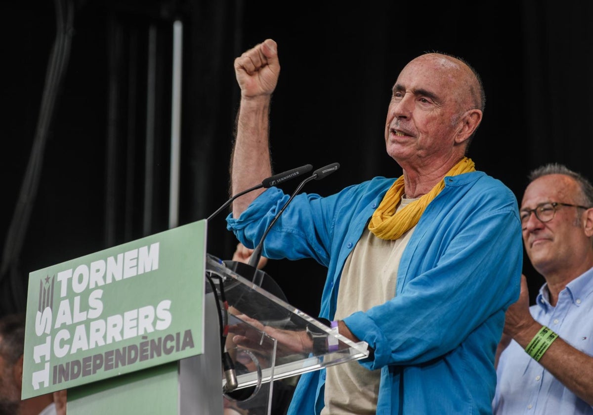 Le président de la ANC, Lluís Llach, lors de la Diada du 11 septembre passé