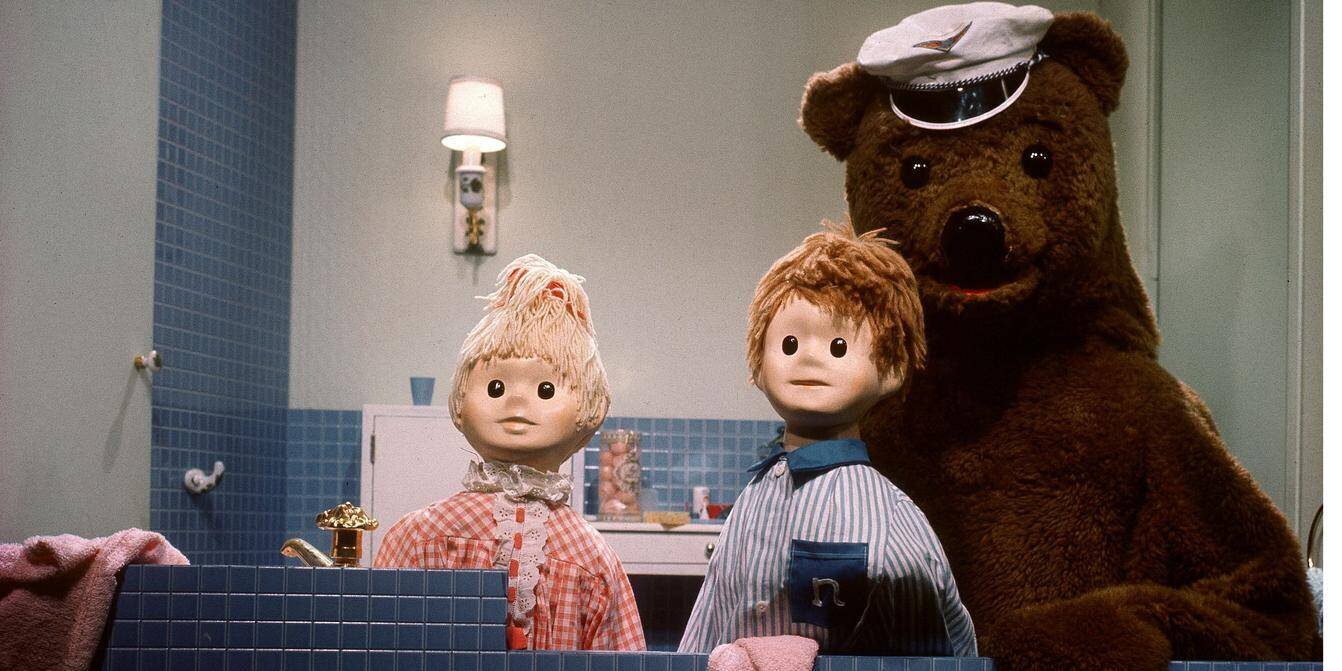 Image de la série mythique 'Bonne nuit les petits' avec Nounours et le marchand de sable