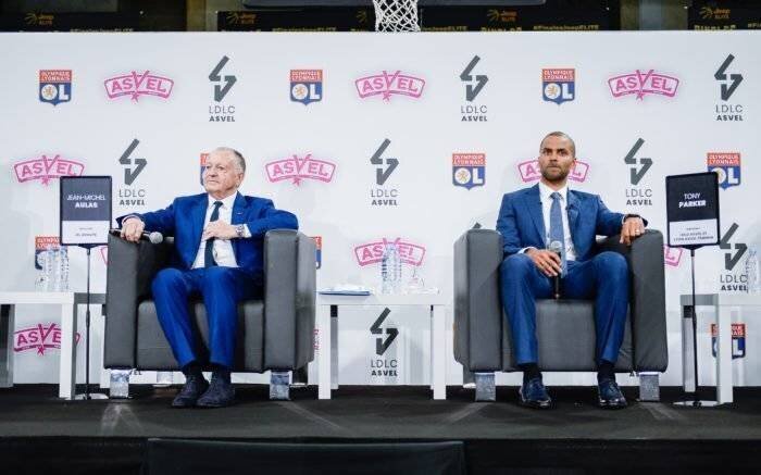 Jean-Michel Aulas et Tony Parker