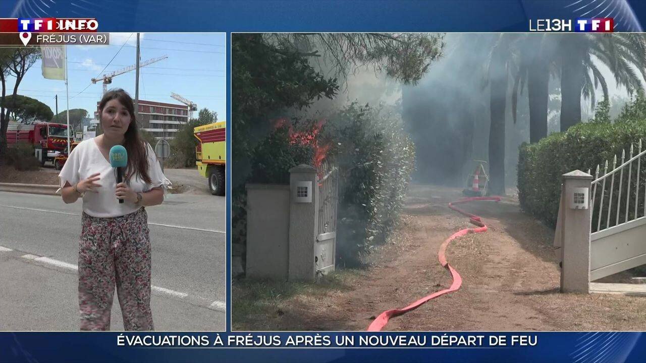 Pompiers en intervention lors de l’incendie à Fréjus