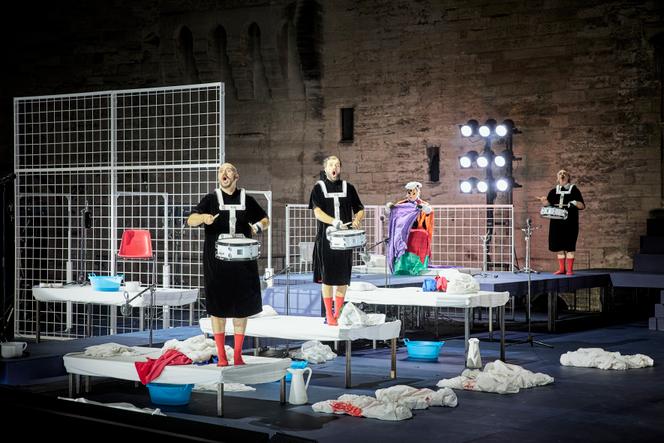 Répétition du spectacle « Nôt », de Marlene Monteiro Freitas, au Festival d’Avignon, le 4 juillet 2025.