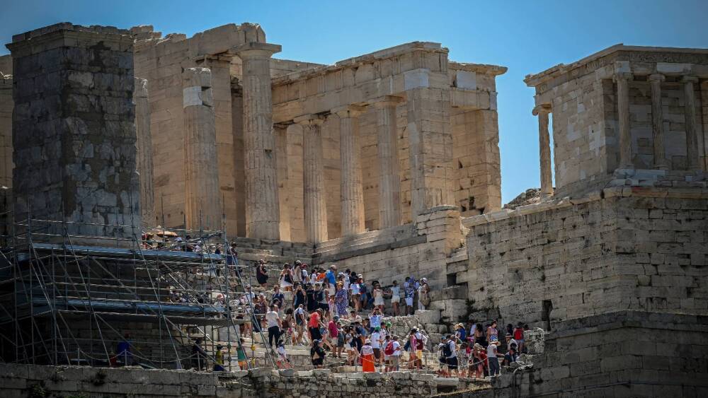 L'Acropole d'Athènes durant la canicule