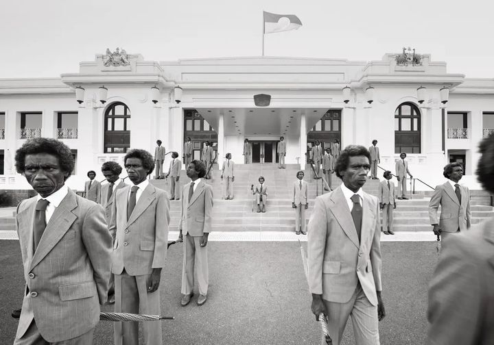 Michael Cook (Bidjara), série 'Majority Rule' (Parliament), 2014. (MICHAEL COOK)