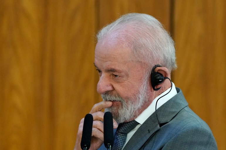 Le président brésilien Luiz Inacio Lula da Silva lors d'un événement au palais présidentiel Planalto à Brasilia