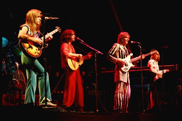Rick Wakeman and Yes performing live at the Oakland Coliseum in 1977
