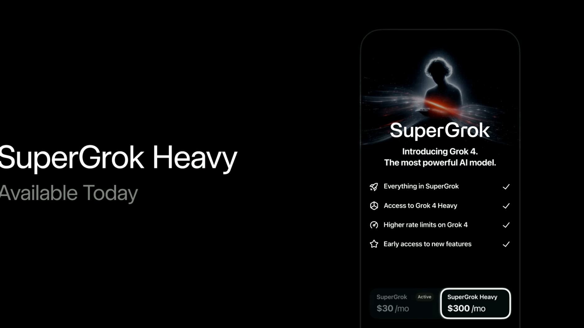 Le nouvel abonnement Supergrok Heavy.