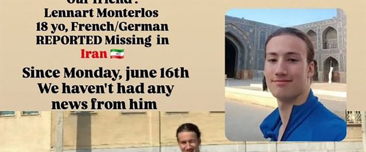 Jeune voyageur français en route en Iran