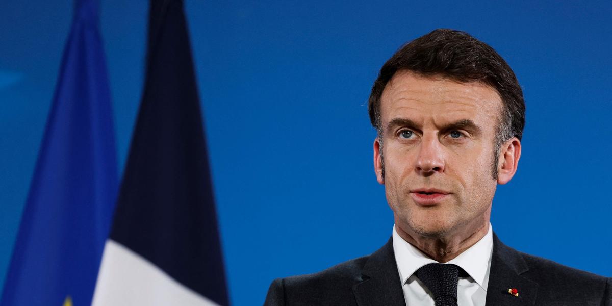 Emmanuel Macron lors d’une conférence de presse