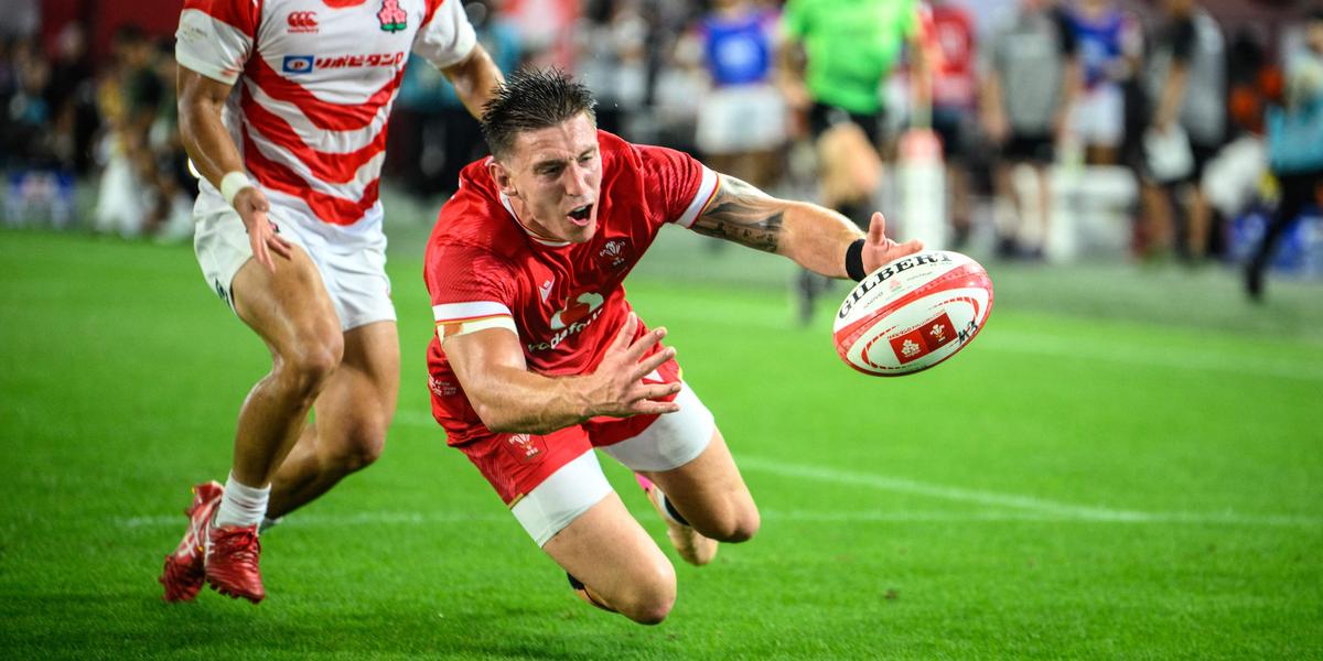 Le pays de Galles lors de leur victoire contre le Japon