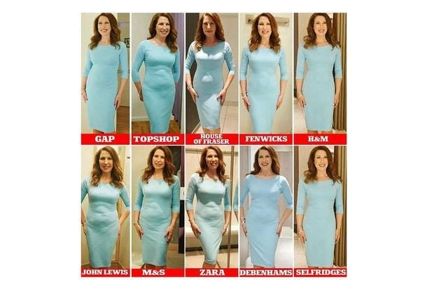 La même Amanda Plattel et la même robe dans dix cabines différentes.
