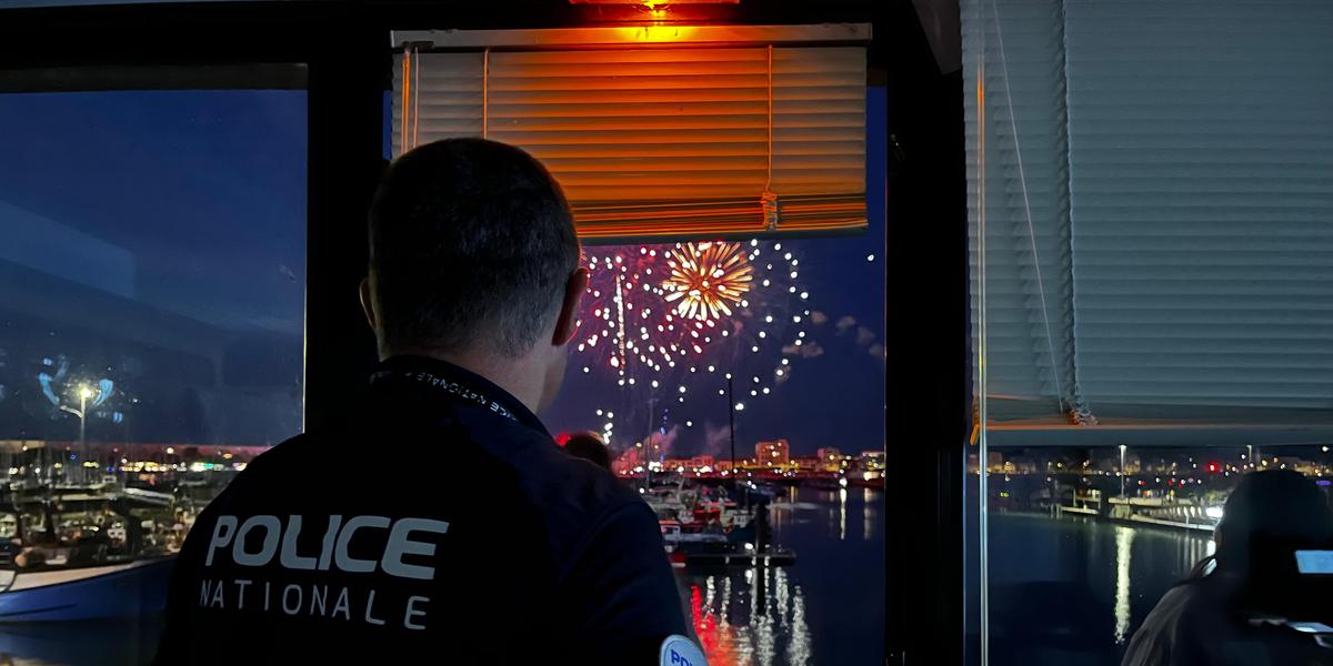Poste de commandement lors du feu d’artifice à Royan